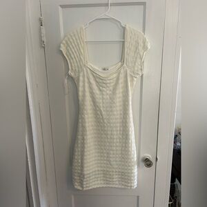 Hollister White Knit Mini Dress Square Neck Cottagecore